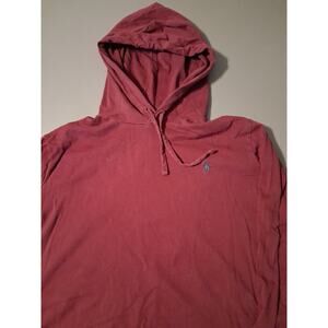 Ralph Lauren Maroon Lightweight Hoodie Shirt Men Size L